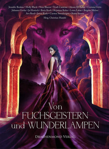 Das Cover zeigt eine junge Frau in einem lilafarbenen Abendkleid, die von einem orientalischen Fenster eingerahmt wird. Im Himmel sieht man Fuchsaugen durchscheinen, der Hintergrund ist lilafarben. Der Titel befindet sich im unteren Viertel des Covers.